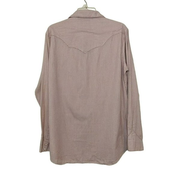 Lucky Brand Dungarees Womens Medium Pearl Snap Long Sleeve Red Check Western - Picture 2 of 5